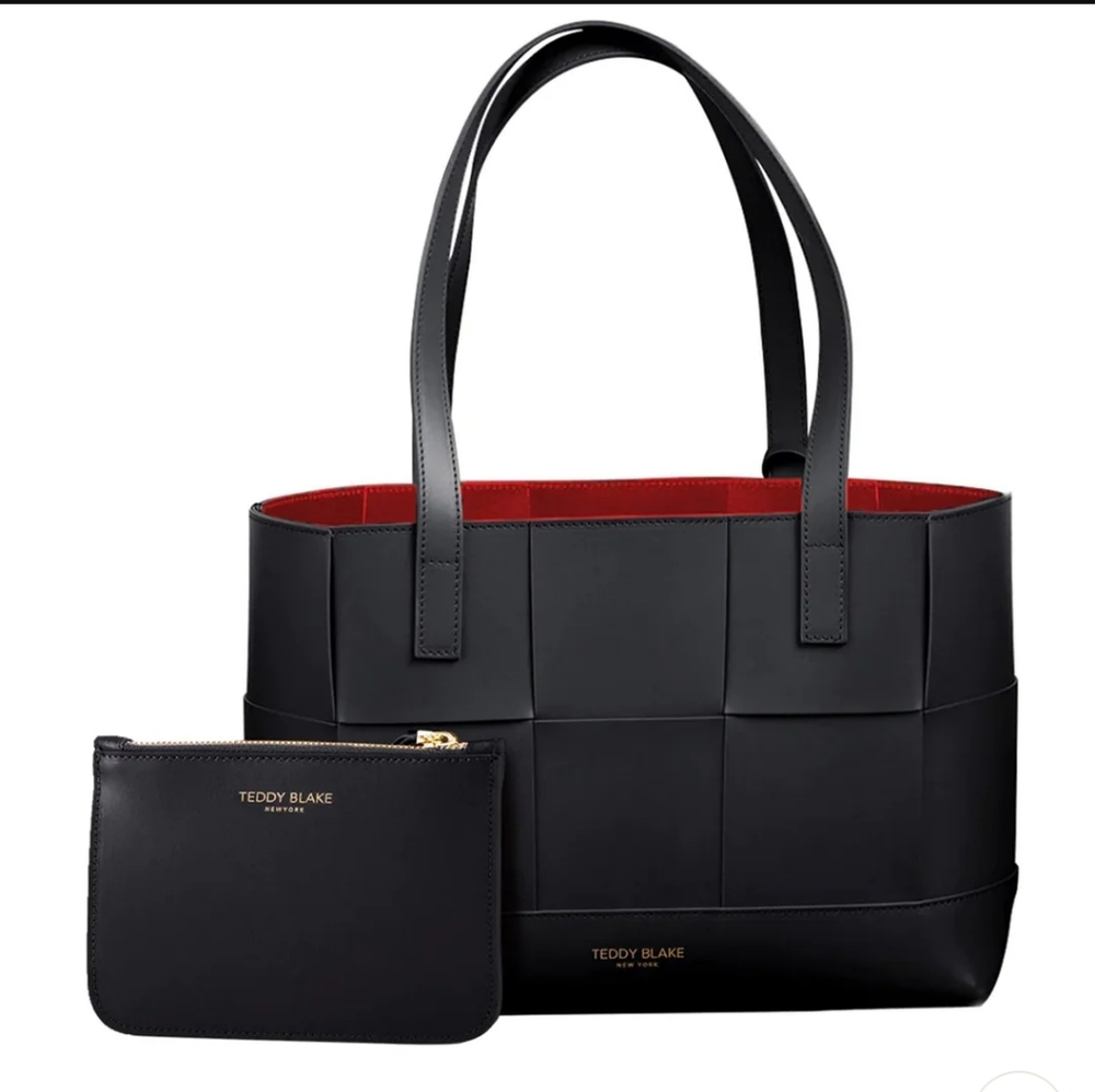 Teddy Blake NWT Alice Intrecciato Media bag / black and red